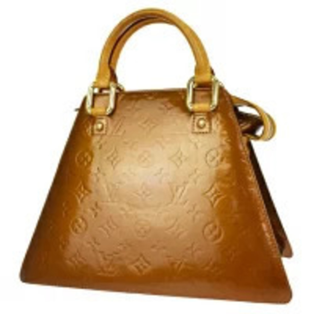 Louis Vuitton Forsyth Handbag Monogram Vernis Bronze Brown Enamel Leather